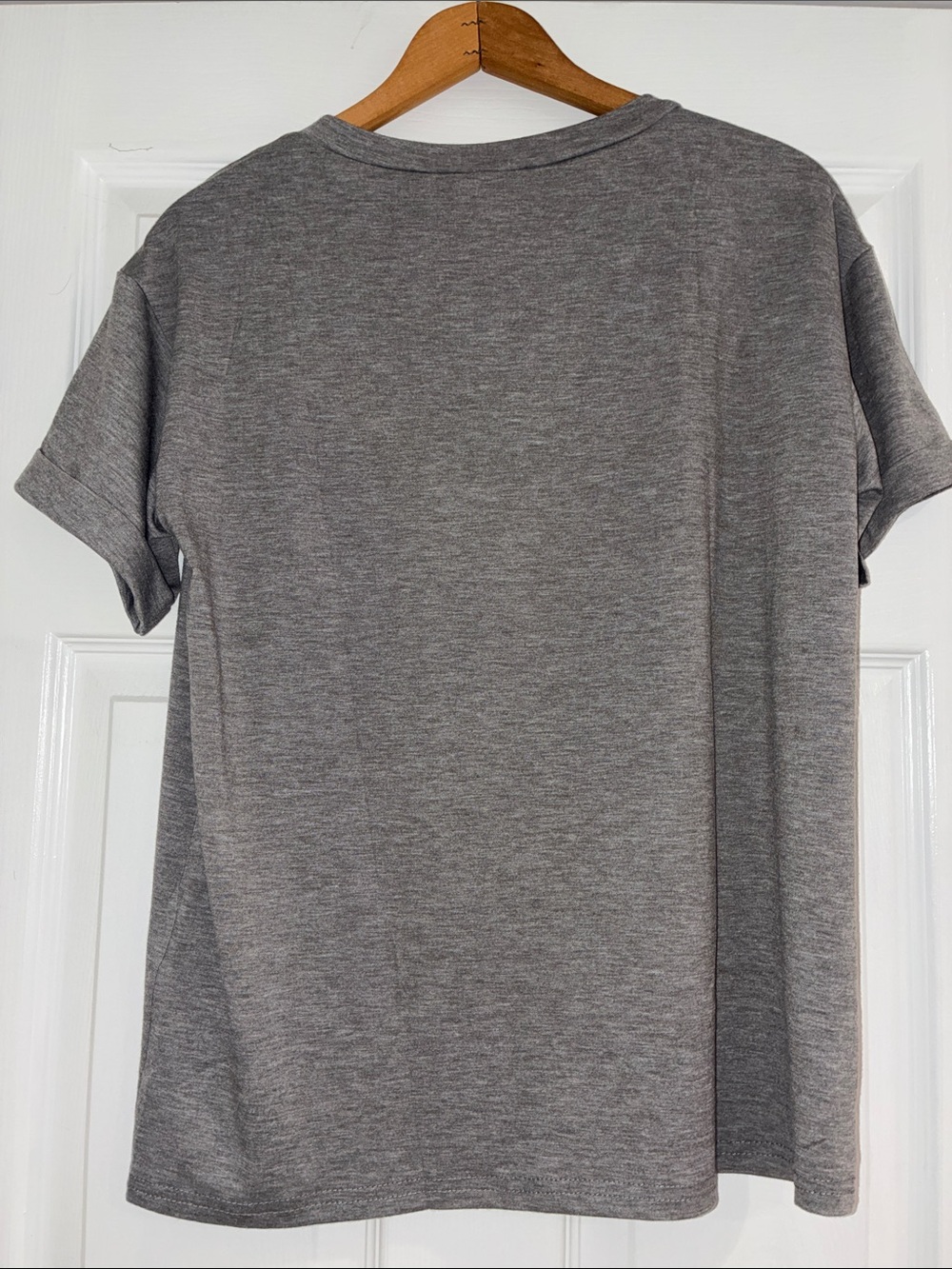 EKOUAER NWT Women’s Gray Short Sleeve Cuffed V-Neck Soft Sleep TOP, Size Medium. - Picture 2 of 11